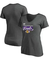 Women's Heathered Charcoal Los Angeles Lakers 2020 Western Conference Champions Locker Room V-Neck T-shirt