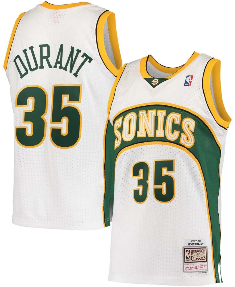 Men's Mitchell & Ness Kevin Durant White Seattle SuperSonics Hardwood Classics Swingman Jersey