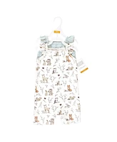 Hudson Baby Baby Girls Hudson Cotton Rompers, Enchanted Forest, 9-12 Months