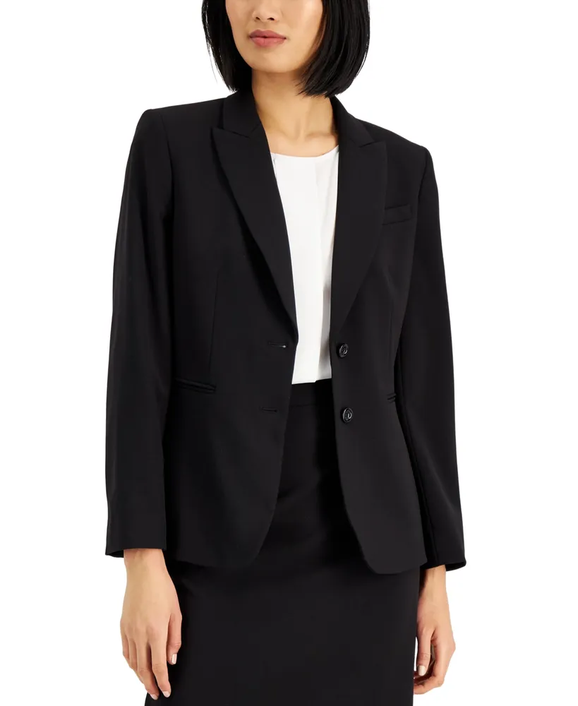 Tahari ASL Women's Double Breasted Skirt Suit Gray Size 2