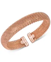 Italian Gold Mesh Bangle Bracelet 14k over Sterling Silver