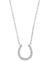 Effy Diamond Horseshoe 18" Pendant Necklace (1/6 ct. t.w.) in Sterling Silver