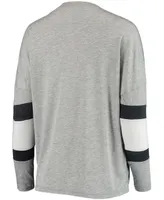 Women's Heather Gray Indiana Hoosiers Swell Stripe Long Sleeve T-shirt