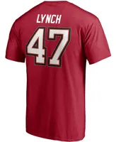 Men's John Lynch Red Tampa Bay Buccaneers Nfl Hall Of Fame Class 2021 Name and Number T-shirt