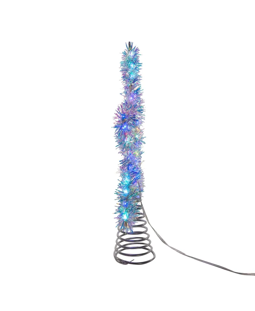 Kurt Adler 12.2" Tinsel Star Tree Topper with Led Lights