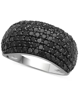 Black Diamond Pave Cluster Ring (2 ct. t.w.) in Sterling Silver