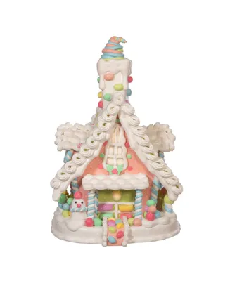 Kurt Adler 12.5" Battery-Operated Light Up Pastel Gingerbread House