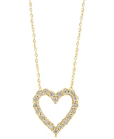 Effy Diamond Heart 18" Pendant Necklace (1/4 ct. t.w.) Sterling Silver or 14k Gold-Plated