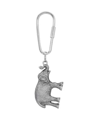 2028 Elephant Key Fob - Silver