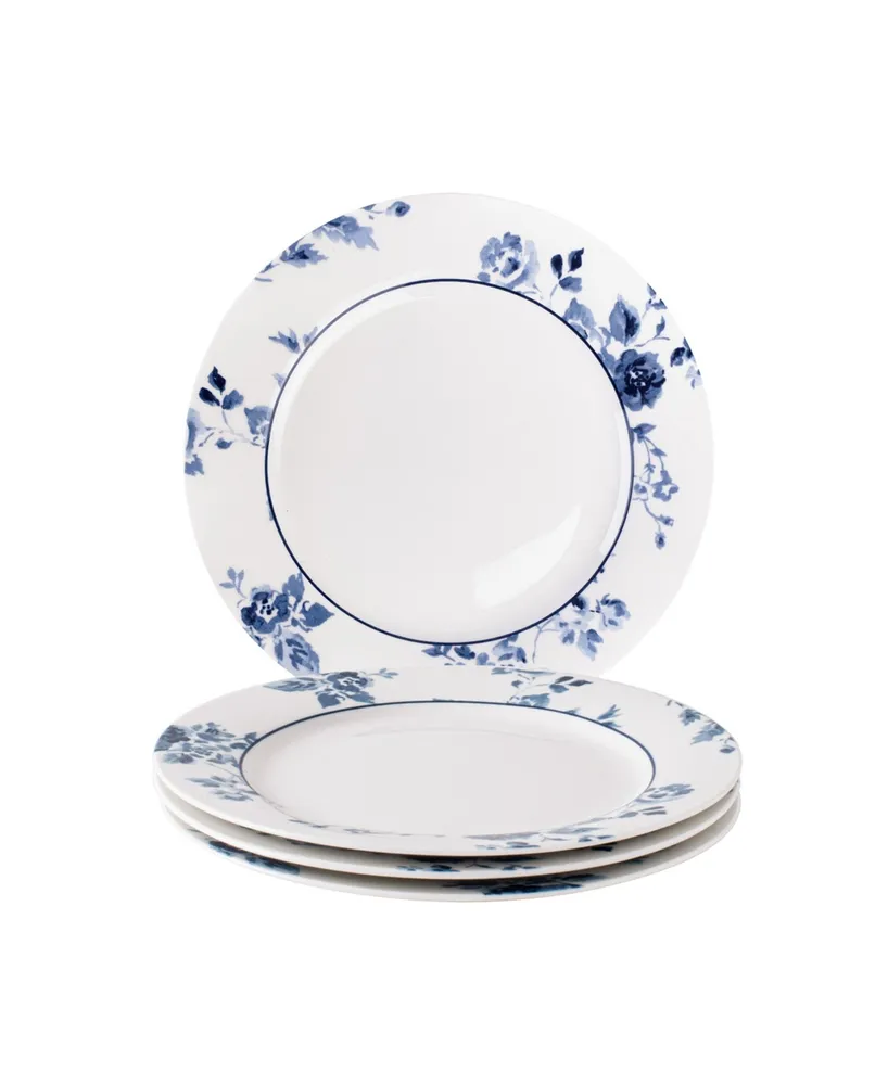 Laura Ashley Blueprint Collectables China Rose Plates in Gift Box, Set of 4