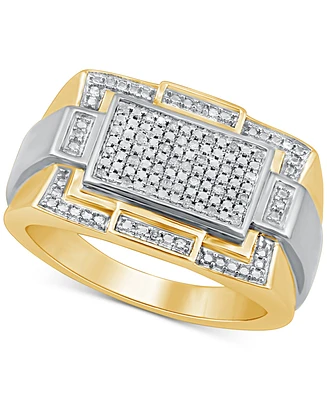 Men's Diamond Ring (1/10 ct. t.w.) in Sterling Silver & 18k Gold-Plate