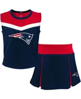 Big Girls Navy and Red New England Patriots Two-Piece Spirit Cheerleader Set