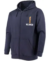 Men's Zion Williamson Navy New Orleans Pelicans Player Name and Number Full-Zip Hoodie Jacket