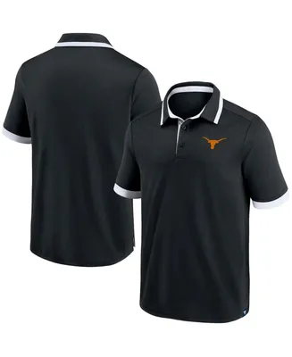 Men's Black Texas Longhorns Color Block Polo Shirt