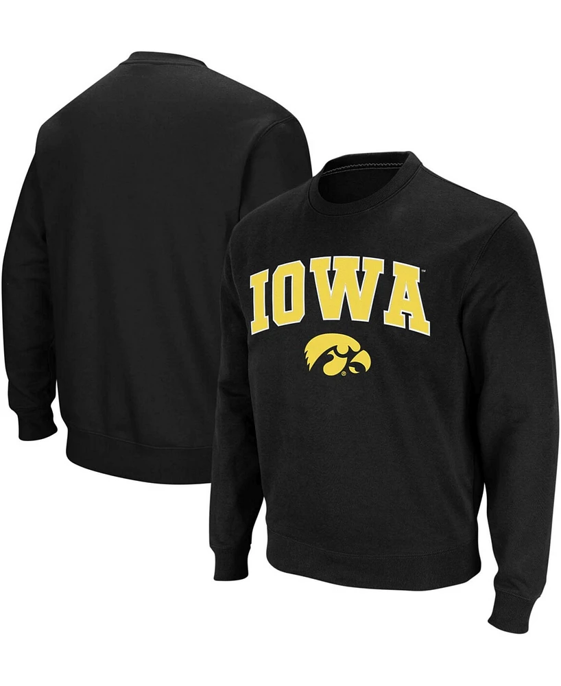 Colosseum Men's Iowa Hawkeyes Arch and Logo Crew Neck Sweatshirt