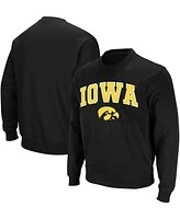 Colosseum Men's Iowa Hawkeyes Arch and Logo Crew Neck Sweatshirt