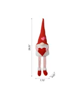 Glitzhome 28.25" Fabric Valentine's Gnome Shelf Sitter with Dangling Legs