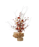 Glitzhome 18" Lighted Valentine's Berry Heart Table Tree