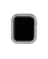 Anne Klein Women's Silver-Tone Alloy Metal Premium Crystal Protective Case for Apple Watch 44mm