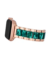 Anne Klein Women's Marbleized Acetate and Rose Gold-Tone Alloy Metal Bracelet designed for Apple Watch 42mm (Series 1