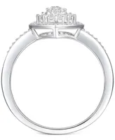 Diamond Cluster Heart Ring (1/4 ct. t.w.) in Sterling Silver