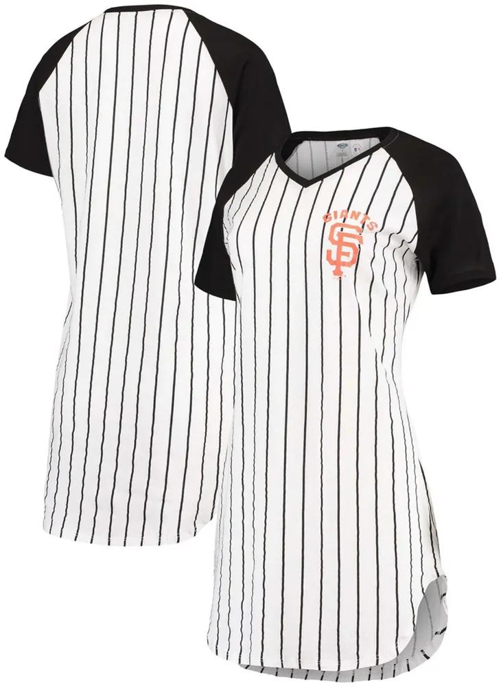 Women's Concepts Sport White/Brown San Diego Padres Vigor Pinstripe Raglan V-Neck Nightshirt Size: Small