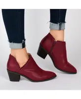 Journee Collection Women's Tessa Scalloped Block Heel Booties