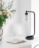 Lalia Home Modern Iron Desk Lamp with Glass Shade