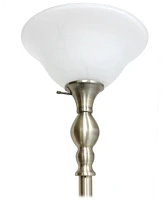 Lalia Home Classic 1 Light Torchiere Floor Lamp with Marbleized Glass Shade