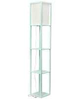 Lalia Home Column Shelf Floor Lamp with Linen Shade