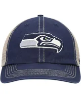 Men's College Navy, Natural Seattle Seahawks Trawler Trucker Clean Up Snapback Hat