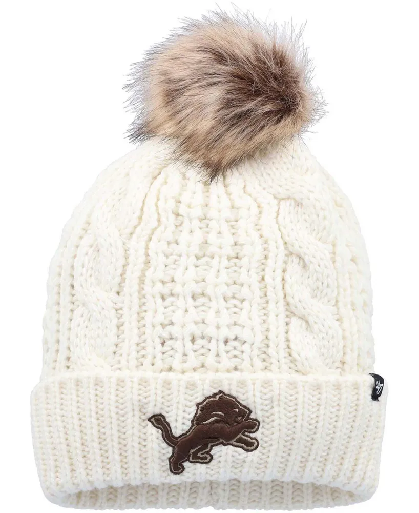 Women's Cream Detroit Lions Meeko Cuffed Knit Hat