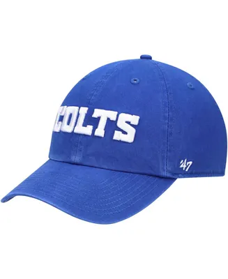 Men's Royal Indianapolis Colts Clean Up Script Adjustable Hat