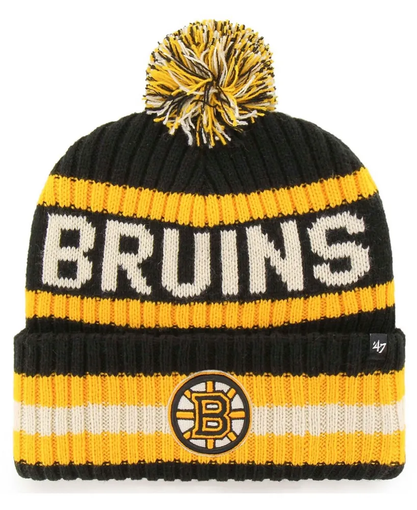 Men's Black Boston Bruins Bering Cuffed Knit Hat with Pom