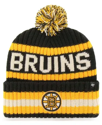 Men's Black Boston Bruins Bering Cuffed Knit Hat with Pom