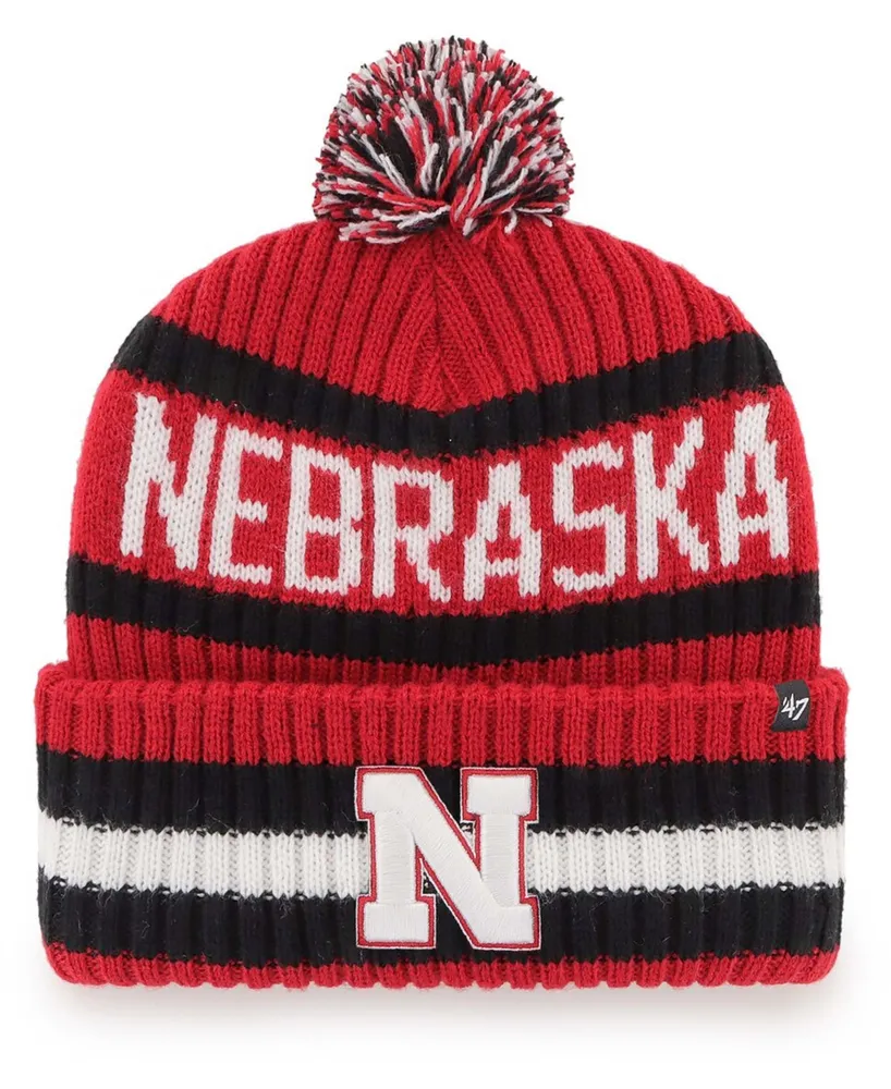 Men's Scarlet Nebraska Huskers Bering Cuffed Knit Hat with Pom