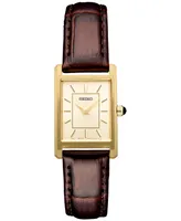 Seiko Women's Essentials Brown Leather Strap Watch 19mm