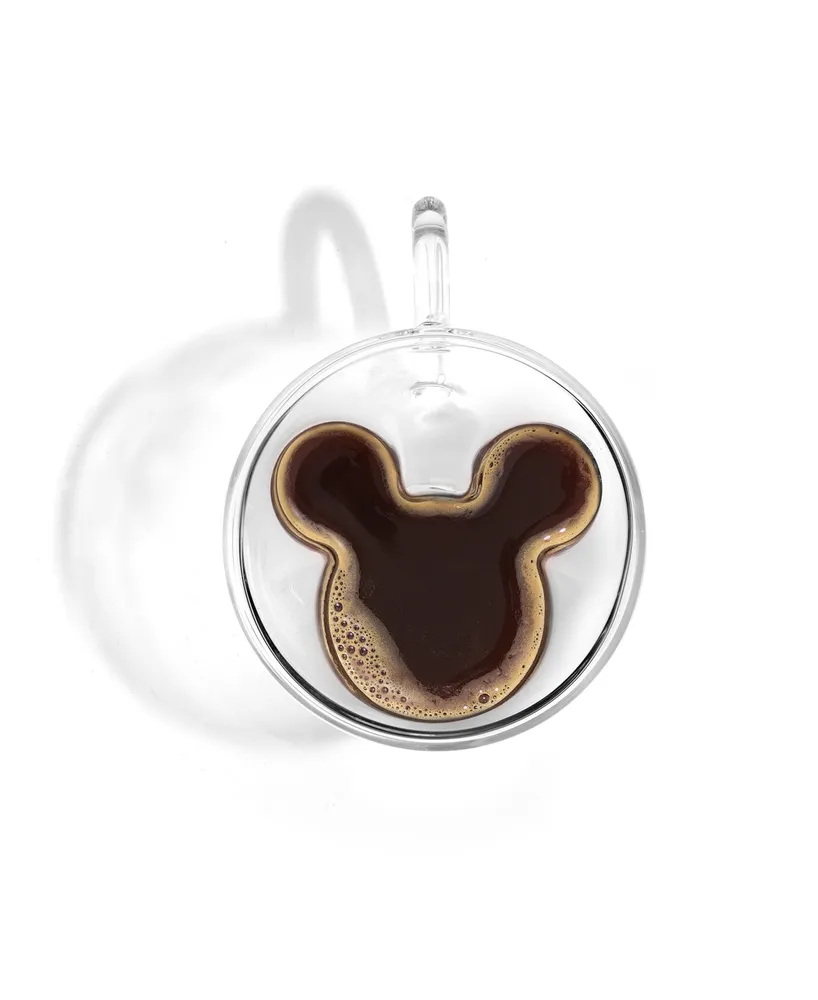 JoyJolt Disney Mickey Mouse 3 Dimensional Espresso Cups Set, 2 Piece