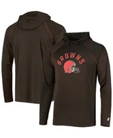 Men's Brown Cleveland Browns Raglan Long Sleeve Hoodie T-shirt