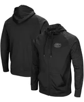 Men's Black Florida Gators Blackout 3.0 Tonal Raglan Full-Zip Hoodie