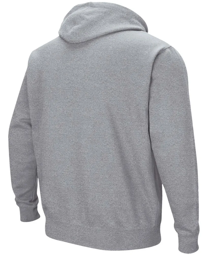 Men's Colosseum Heather Gray Georgetown Hoyas Arch and Logo Pullover Hoodie