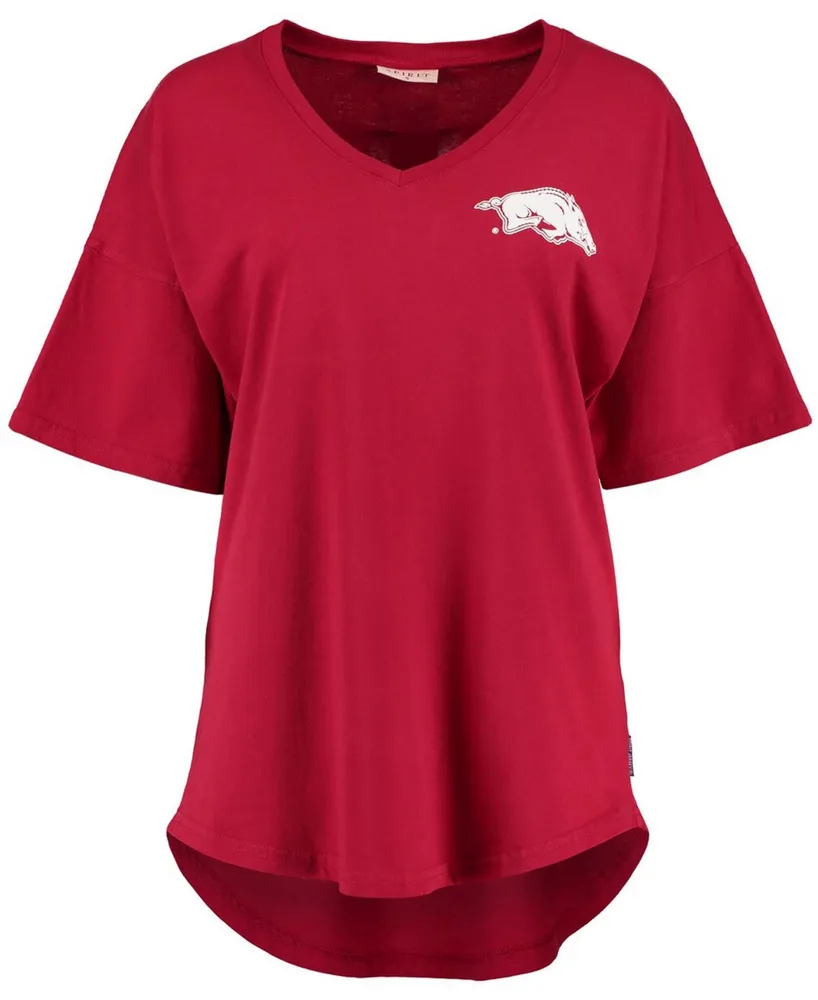 Women's Cardinal Arkansas Razorbacks Spirit Jersey Oversized T-shirt