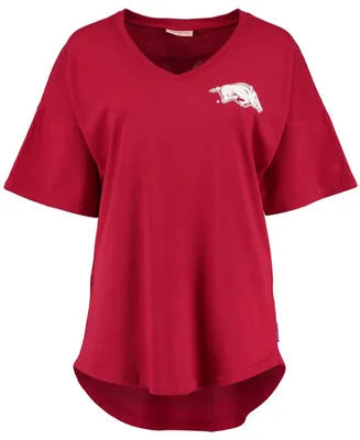 Women's Cardinal Arkansas Razorbacks Spirit Jersey Oversized T-shirt