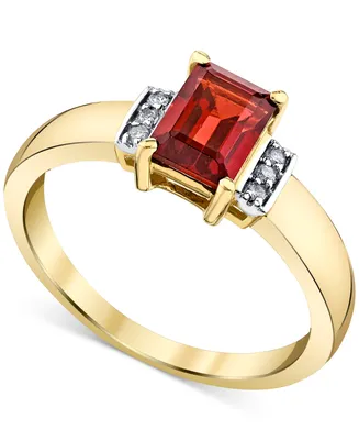 Rhodolite Garnet (1-1/4 ct. t.w.) & Diamond (1/20 ct. t.w.) Ring in 14k Gold