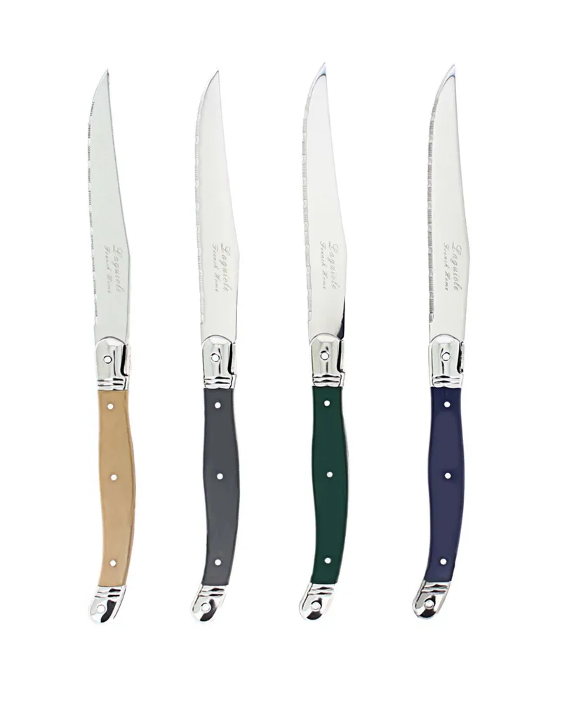 French Home Laguiole Steak Knives, Earth Tones, Set of 4
