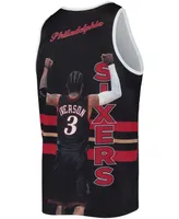 Men's Allen Iverson Black Philadelphia 76ers Hardwood Classics Player Tank Top