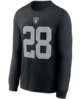 Men's Josh Jacobs Black Las Vegas Raiders Player Name and Number Long Sleeve T-shirt