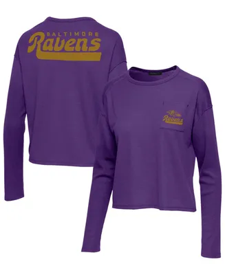 Women's Purple Baltimore Ravens Pocket Thermal Long Sleeve T-shirt