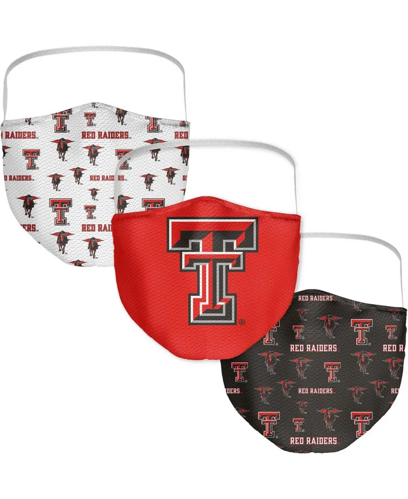 Multi Adult Texas Tech Red Raiders All Over Logo Face Covering 3-Pack