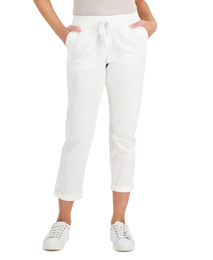 Style & Co Petite Pull-On Cuffed Twill Ankle Pants, Created for Macy's